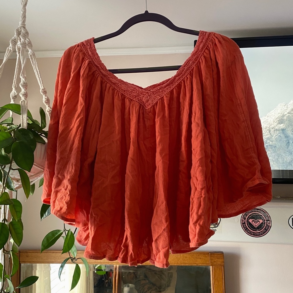 Coral Billabong Cropped Top